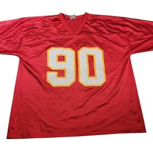 Vintage Kansas City Chiefs Jersey Mens XL Neil Smith #90 Name of the Game Flaws*